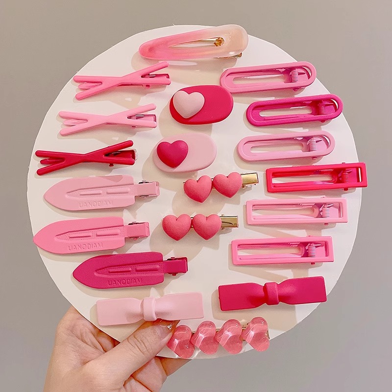 Rosa Linda estrella horquilla lado femenino clip de pelo amor de los niños BB clip de pelo roto horquilla bebé tocado