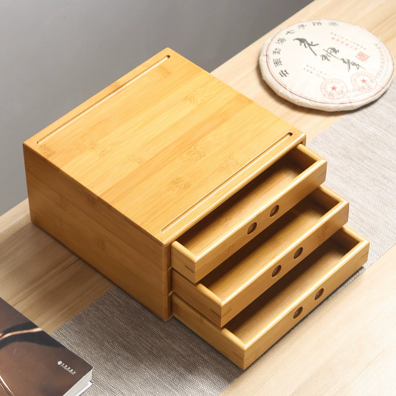 Puerh tea, tea pancake, multilayer storage box, tea set with accessories