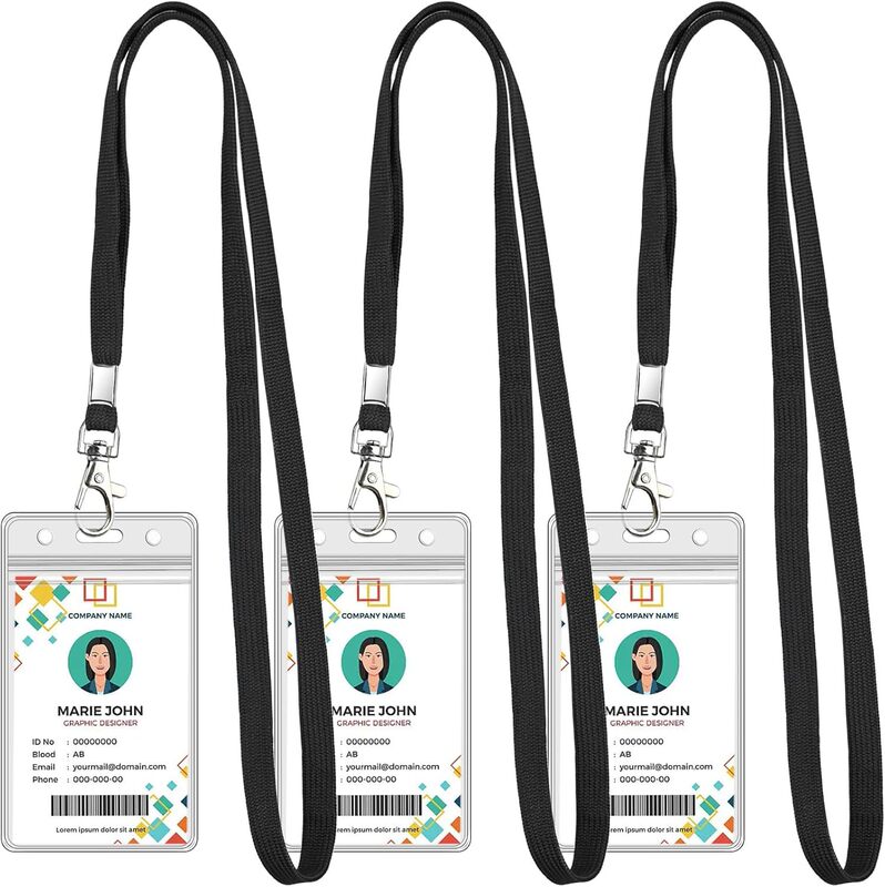 Hook Buckle Card Holder Amazon's Best-Selling Work Id Lanyard Work Badge Id Lanyard Factory Badge Lanyard Metal Lobster Hook
