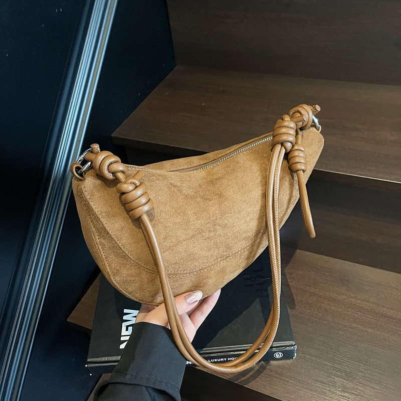 Shoulder Bag for Women, Autumn Niche Suede Bag, New Versatile Daily Crossbody Bag, Single Shoulder Underarm Dumpling Bag