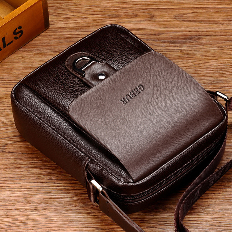 Men's Casual Crossbody Shoulder Bag, Versatile Leather Messenger_voghion.com