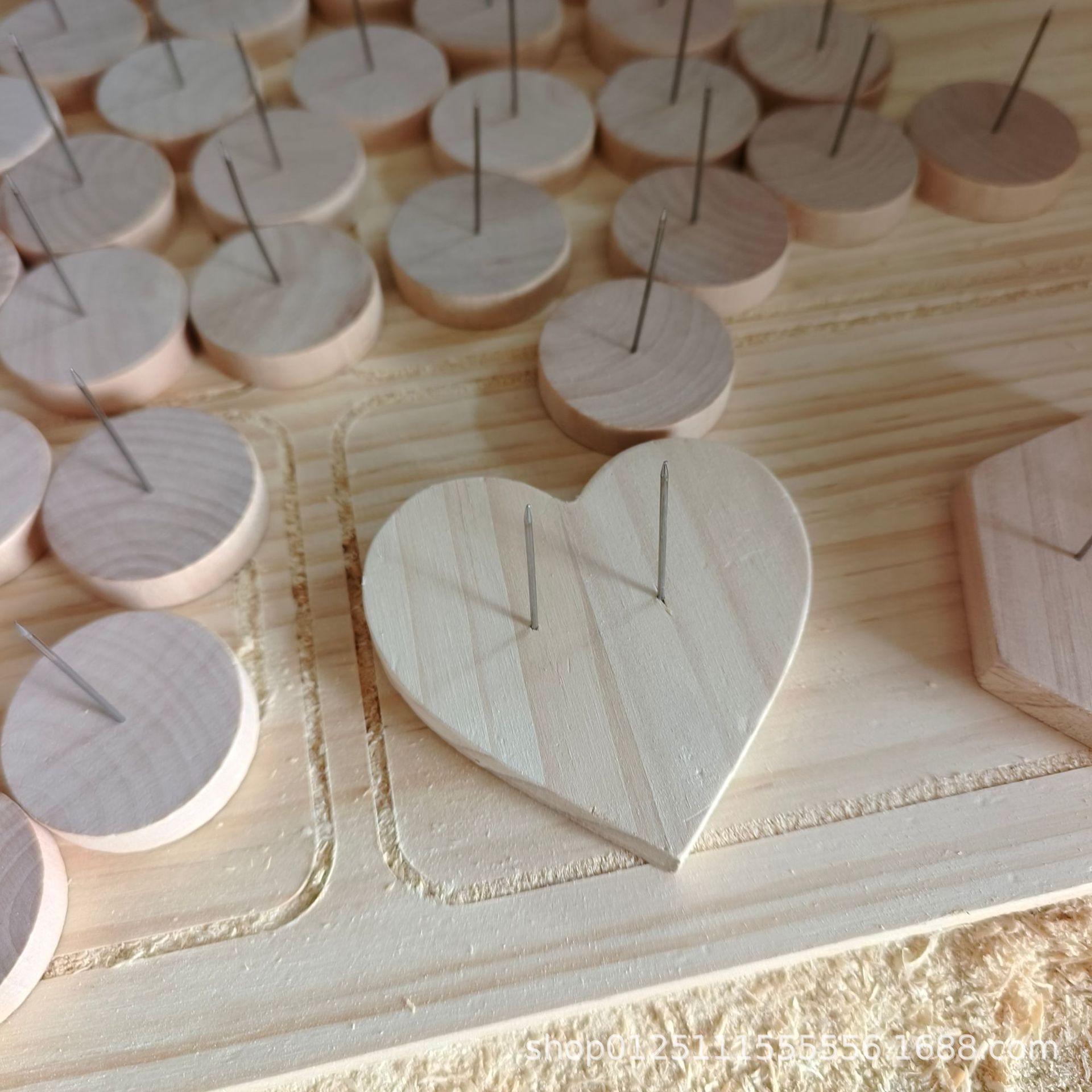 尺寸钩针玩偶底座带孔配带针敲针送针木制品DIY木质木艺钩织