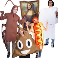 Забавный костюм для вечеринки на Хэллоуин для взрослых, костюм Мона Лизы, детская одежда для какашек, сосиска, пиво, реквизит для выступлений