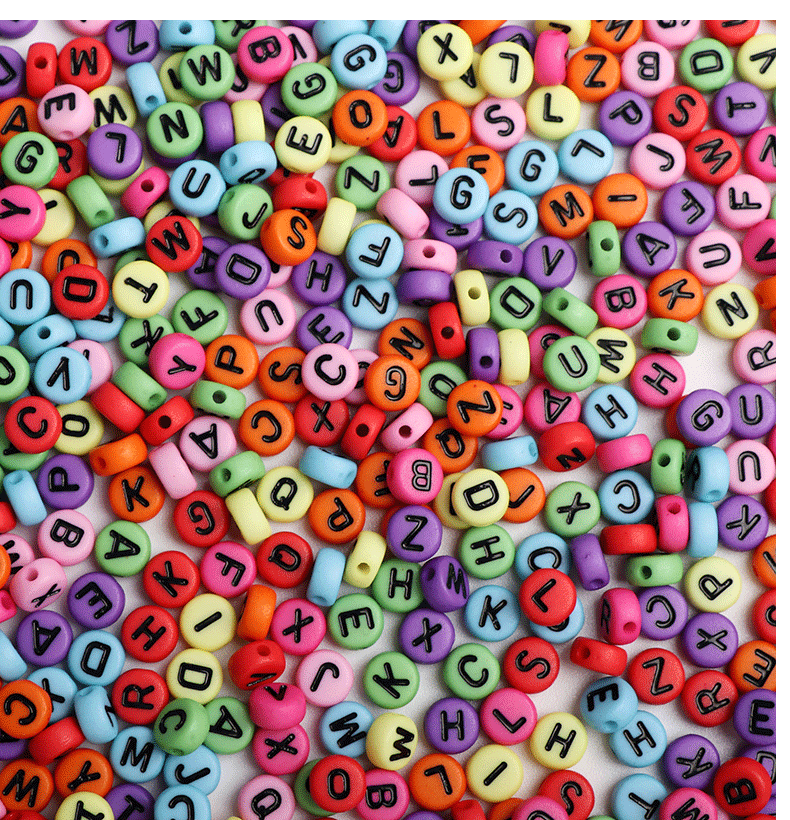 Beads Jewelry Making Type 4 * 7mm Jewelry Making Size 1 Piece 4 * 7mm Arylic Letter DIY Jewelry Accessories Beads