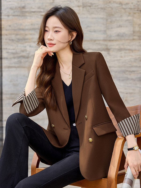 设计感黑色西装外套女2025秋季新款韩版宽松小个子中长款西服时尚|undefined