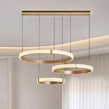 后现代客厅吊灯设计师2023新款高端轻奢简约卧室餐厅北欧圆环灯具