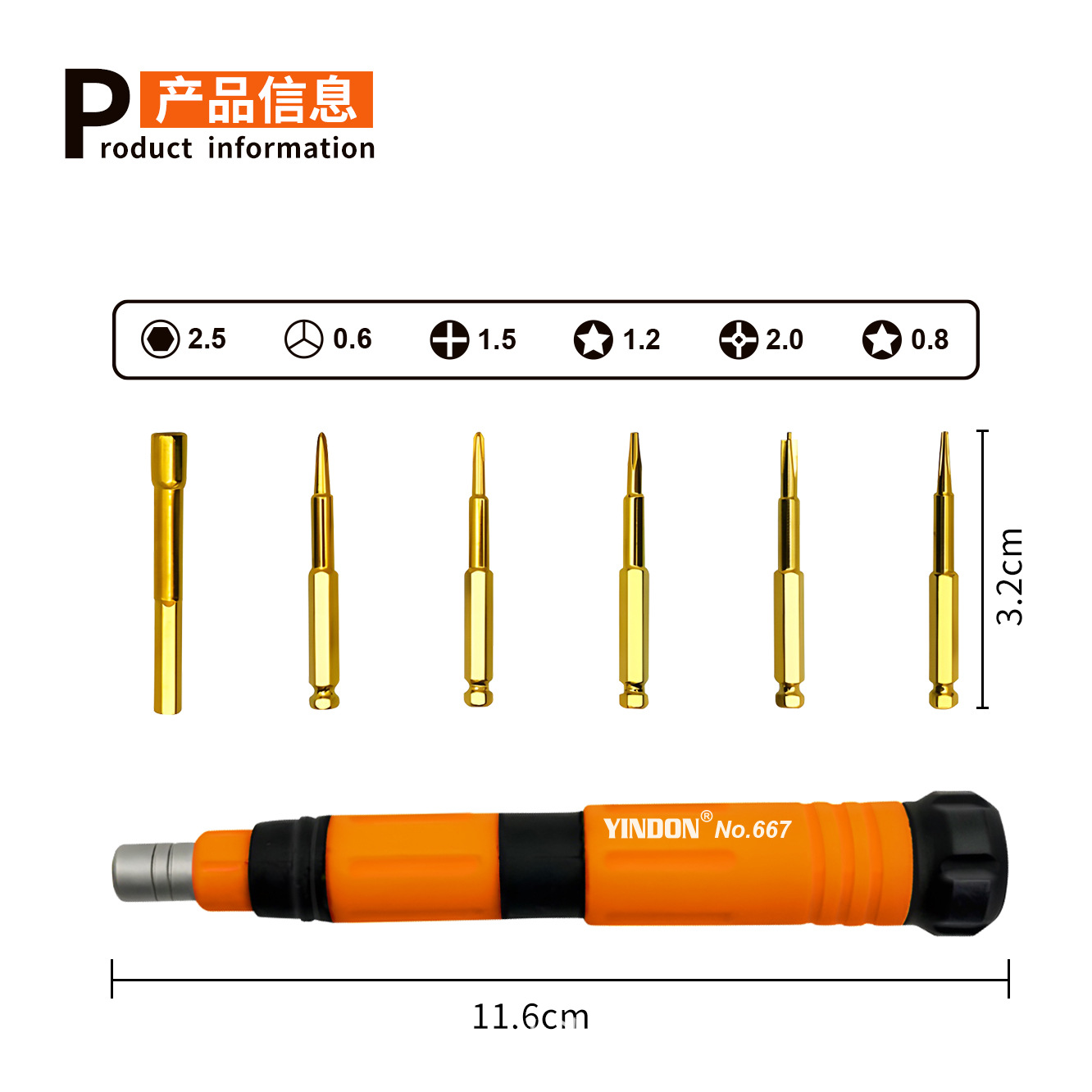 6 Unid destornillador de precisión destornillador traje de titanio destornillador cabeza teléfono móvil reloj desmontaje reparación combinación herramienta