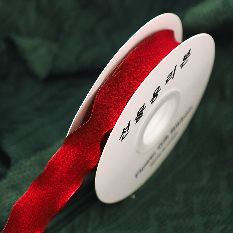 Flores de Navidad decoración cinta roja verde Nochebuena regalo caja de regalo cinta hecha a mano DIY cinta