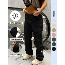 S 51014 Multi-pocket Hot Girl Cargo Pants ��ڴ����ù�װ����
