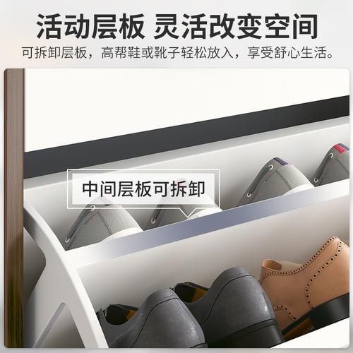 Modern Minimalist Tip-Over Ultra-Slim Shoe Cabinet for Home Entryway, Small Apartments,  New Economical Shoe Rack