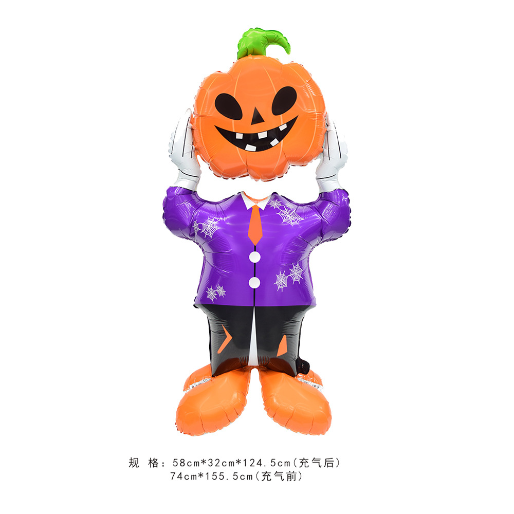 2025 nuevo estilo Halloween estilo globo tarjeta grande 2.5 m esqueleto calabaza murciélago bruja momia esqueleto