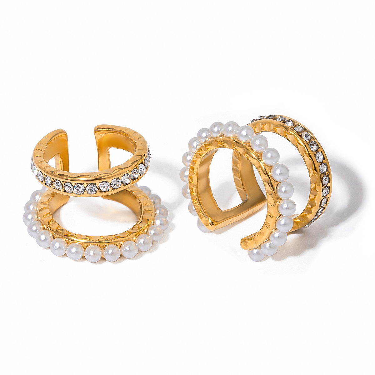 Jieding Pendientes de perlas de acero inoxidable europeos y americanos Pendientes de acero de titanio sin orejas de alta calidad