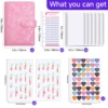 Pink T【Case + 12 budget cards + 6 zipper bags + 2 English stickers + 1 love sticker】