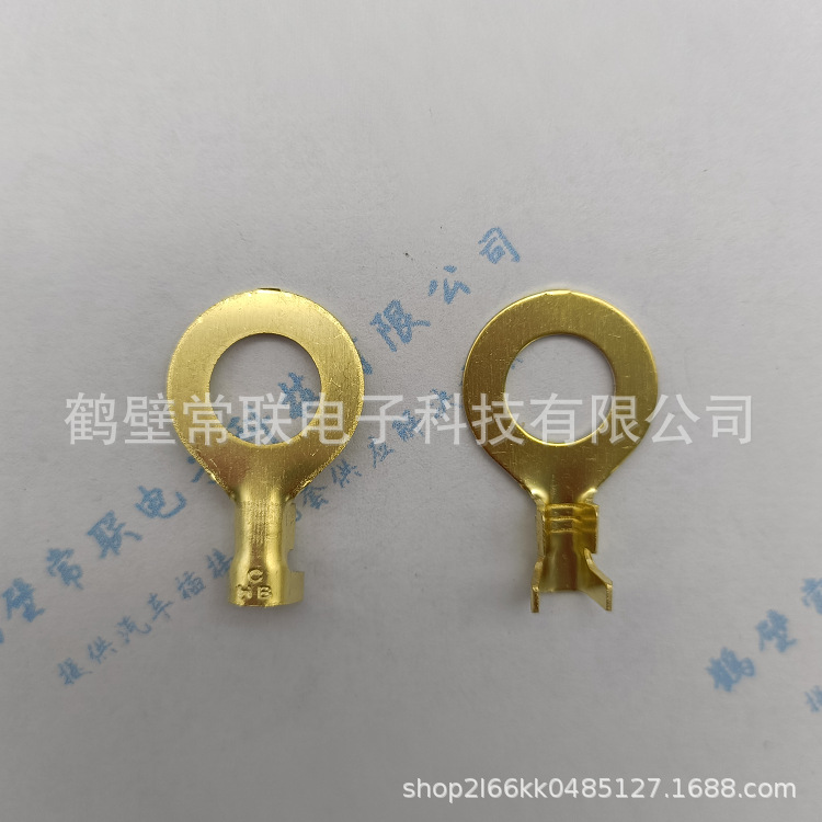 DJ431-10C 黄铜端子  汽车接线圆形接地片接地环插簧端子