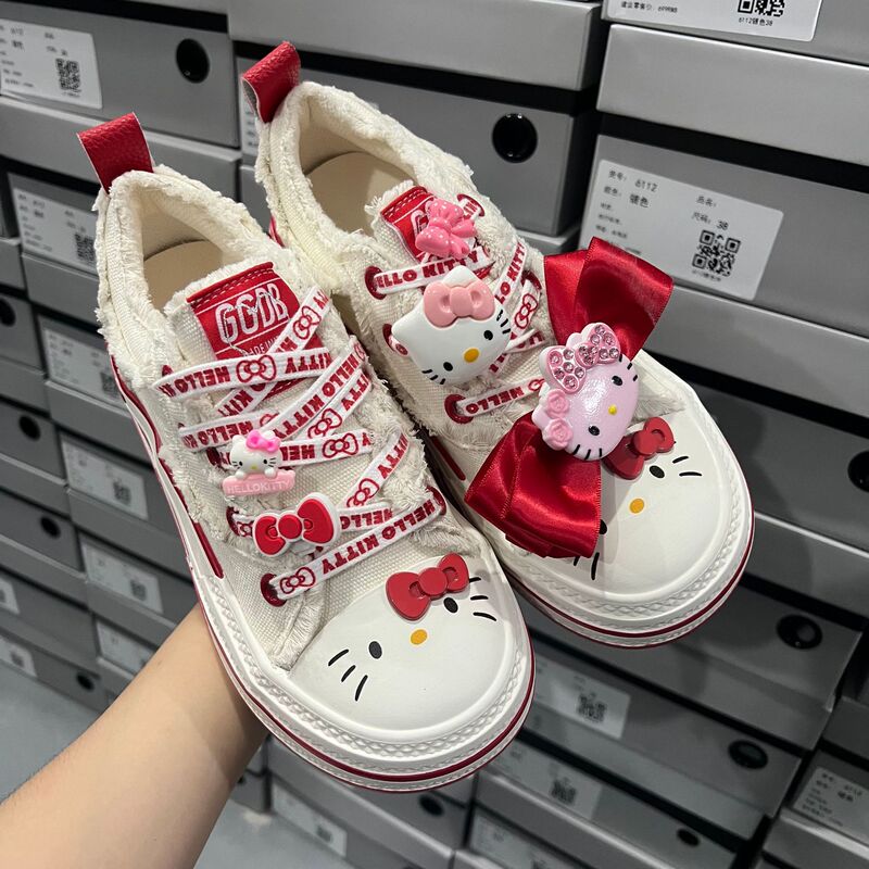 实拍-改标版Canvas-帆布鞋三丽鸥凯蒂猫联名 Sanrio Hello Kitty|undefined