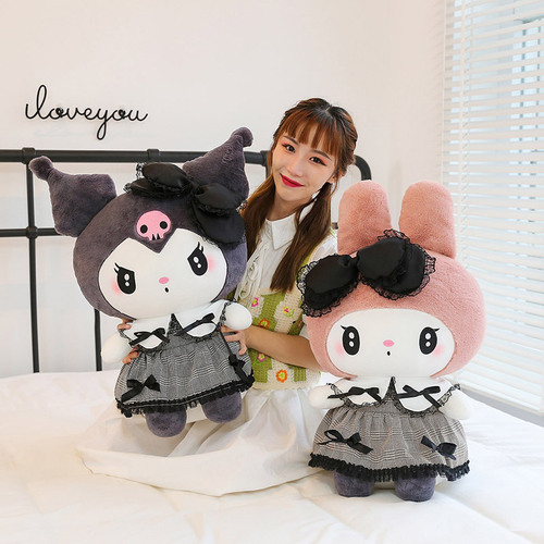 Dark Kuromi Doll Large Melody Pillow Doll Oversized Rag Doll Creative Birthday Gift for Girls