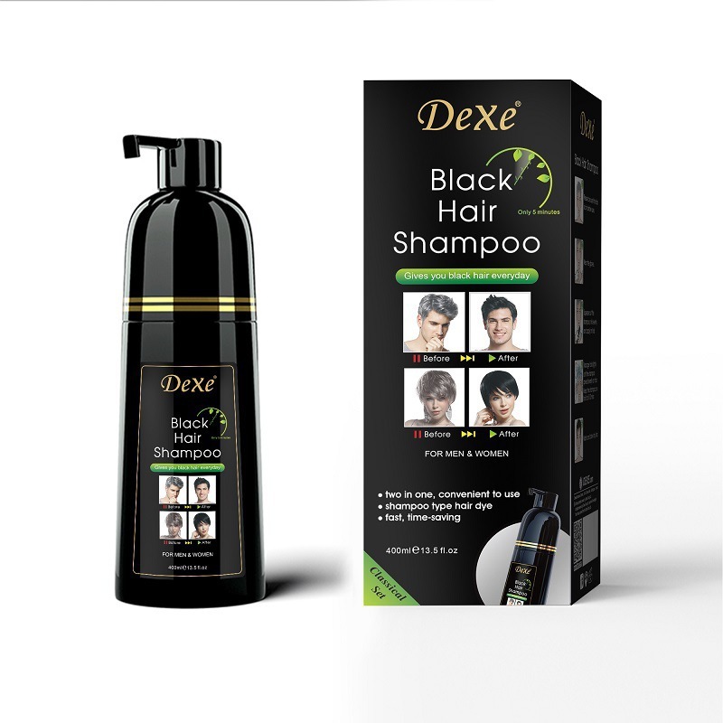 跨境一支黑Balck Hair Dye Shampoo植物染发剂膏梳洗发水染发变黑|undefined