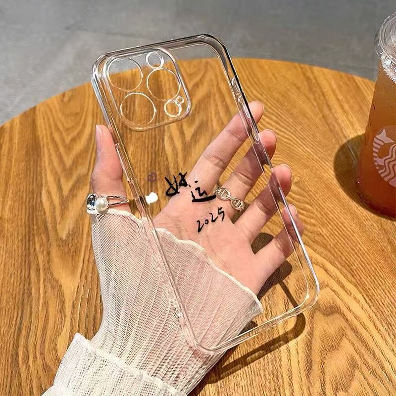 Buena suerte 2025 Apto iphone16promax funda para teléfono móvil transparente Apple 15 anti-caída 14pro simple 13/12