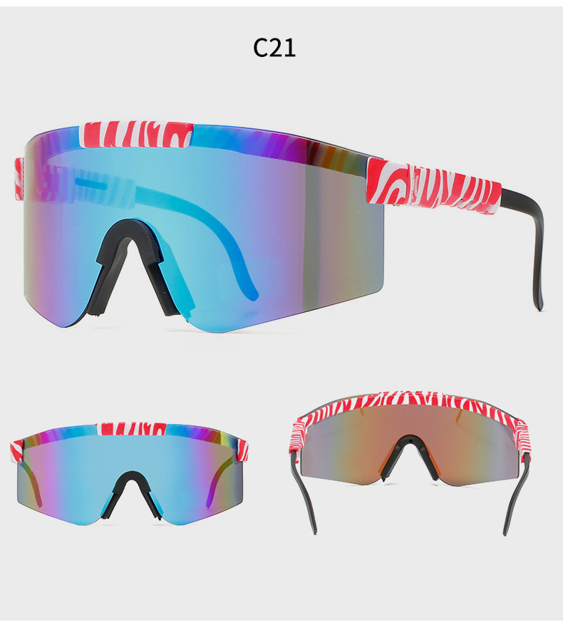 90g Weight Half Frame Glasses Structure Sunglasses Classification Tac, UV400 Protection Lens Material Biker Glasses Style Travel, Fishing Occasion All Seasons Season Unisex Gender Grey, Black Color Exaggerated Punk Streetwear Color Block Tac UV400 Protection Biker Half Frame Sports Sunglasses 27