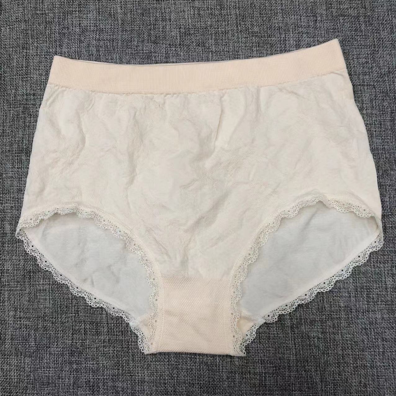 In Stock Seamless Plus Size 120-150 Women's High-Elastic Briefs Mid-Waist Cotton Crotch Breathable Comfortable Simple