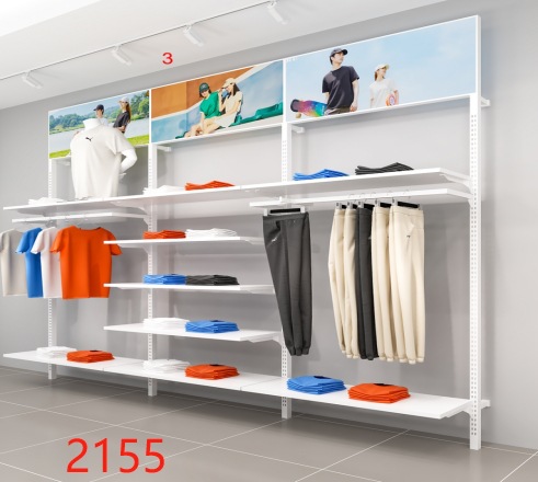 Tienda de ropa estante de exhibición colgante estante de piso estante de exhibición de pared de pared de bloqueo estante de ropa de hombre pared accesorios de exhibición