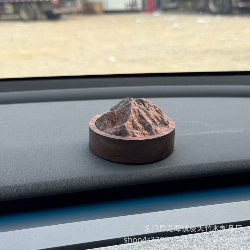 日照金山無火香炉 室内車載センターコンソール用アロマ香水 寝室用エッセンシャルオイル置物 香り ブラックウォールナット|undefined