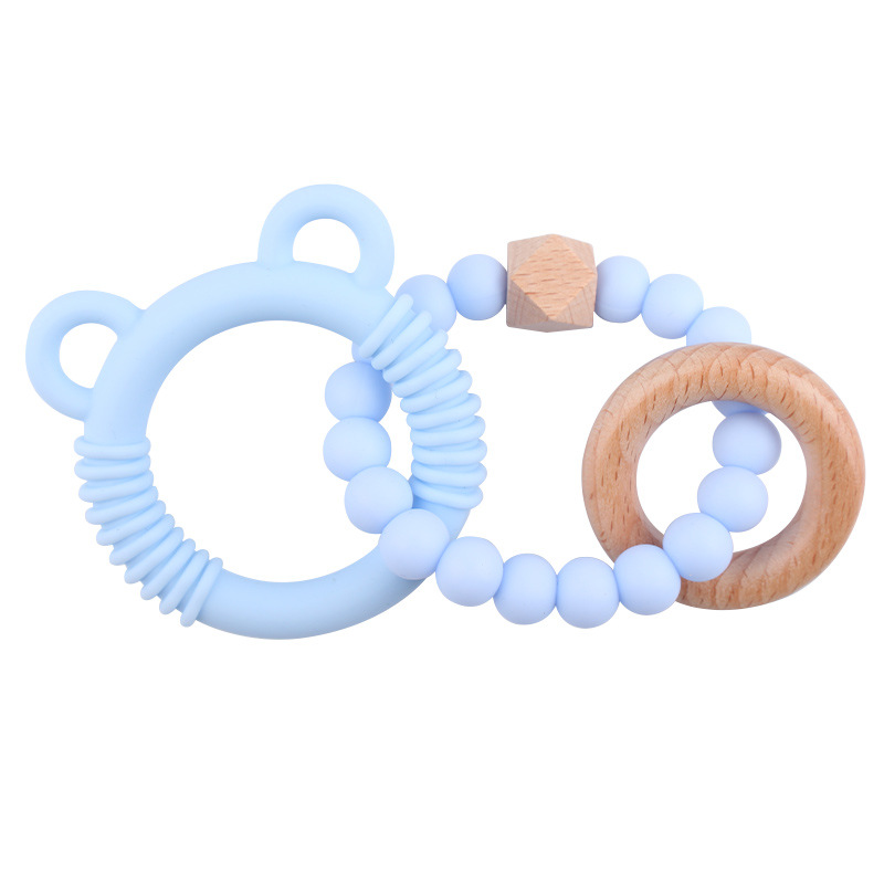 DIY bebé creativo anillo de beech pulsera de plástico juguete creativo silicona osos de plástico dientes de goma palillo de dientes