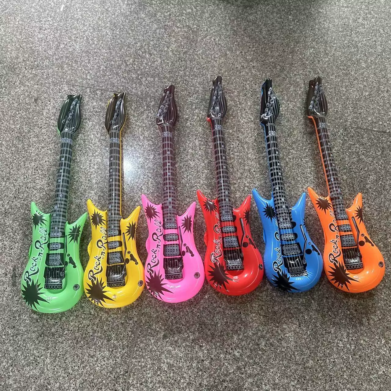 Inflatable Musical Toy Set, PVC Instruments (Guitar, Microphone, Sax), Multi-size Options