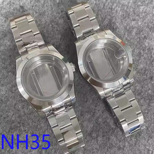 Case with 36/39mm Oyster Constant AK Blue Treasure Glass Stainless Steel Watch Case Suitable for NH35/36 Movement