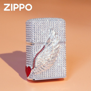 Zippo Lighter Genuine Full Diamond Angel Wings Eros Wings Zippo genuine goods Flagship Windproof Kerosene Giving Away