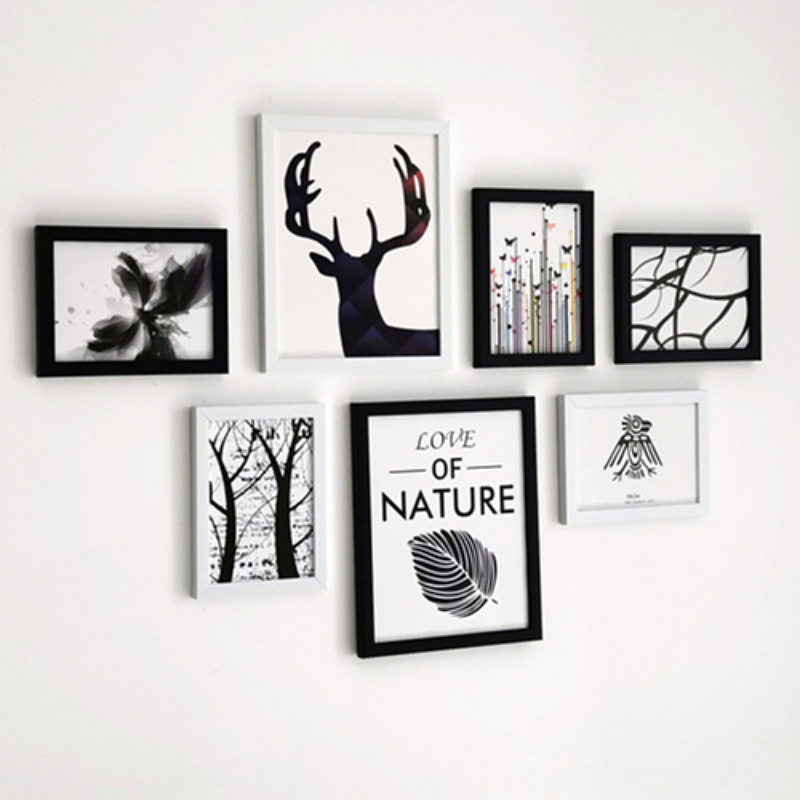 Pequeña pared Nórdico decorativo foto pared Punch-libre pared decorativo foto marco dormitorio colgante de pared marco de fotos ins marco de fotos