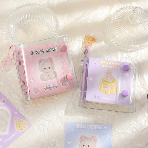 Instagram-worthy Korean-style mini loose-leaf notebook for girls—replaceable inner pages, Polaroid-style loose-leaf cards, and K-pop-themed student journal.