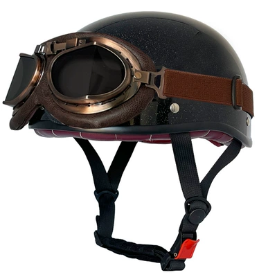 Motosiklet kaskı (dəbilqə) – half helmet electric motorcycle portable - laser-copper-mirror-m
