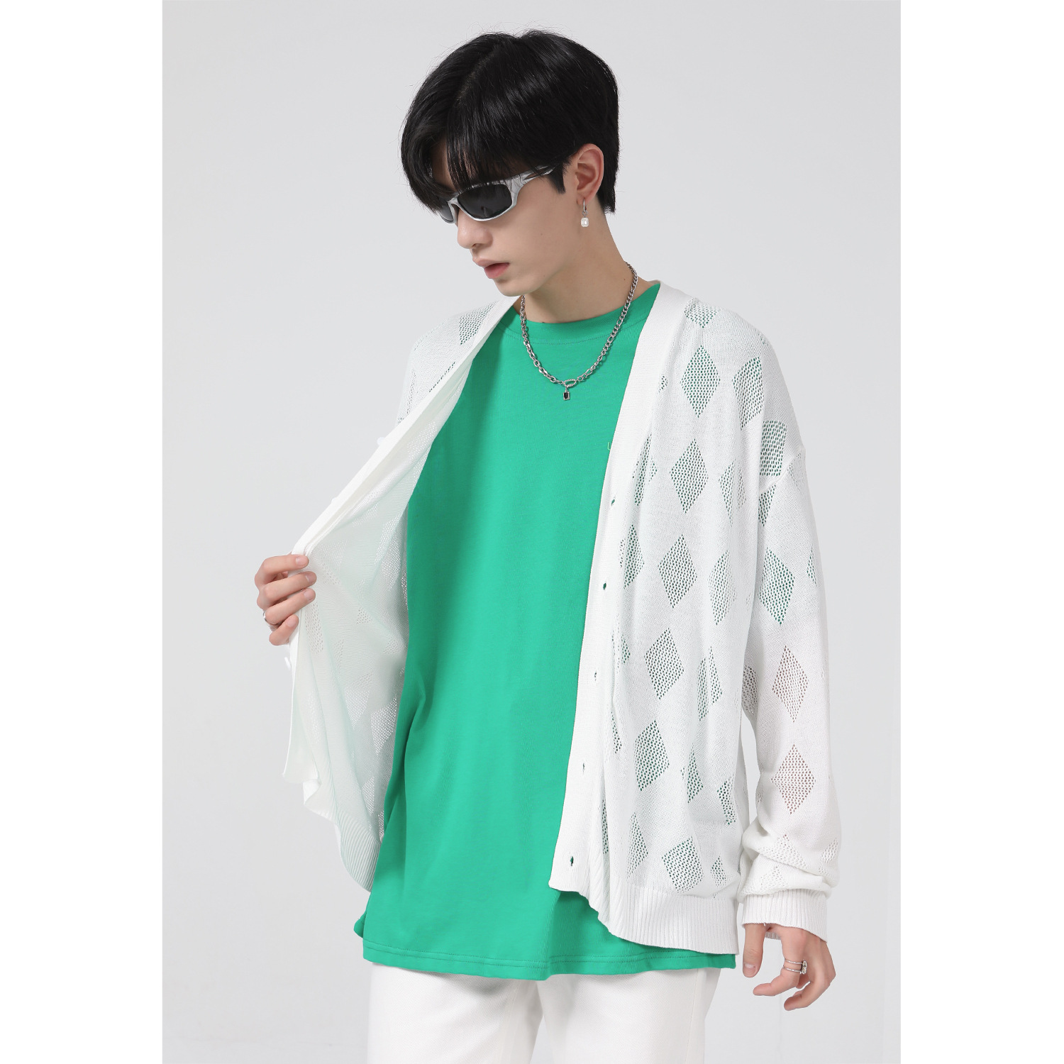 Mtlclothes ropa de Hombre | 2022 verano nuevo estilo coreano ligero rombo suelta ins moda marca punto para hombres