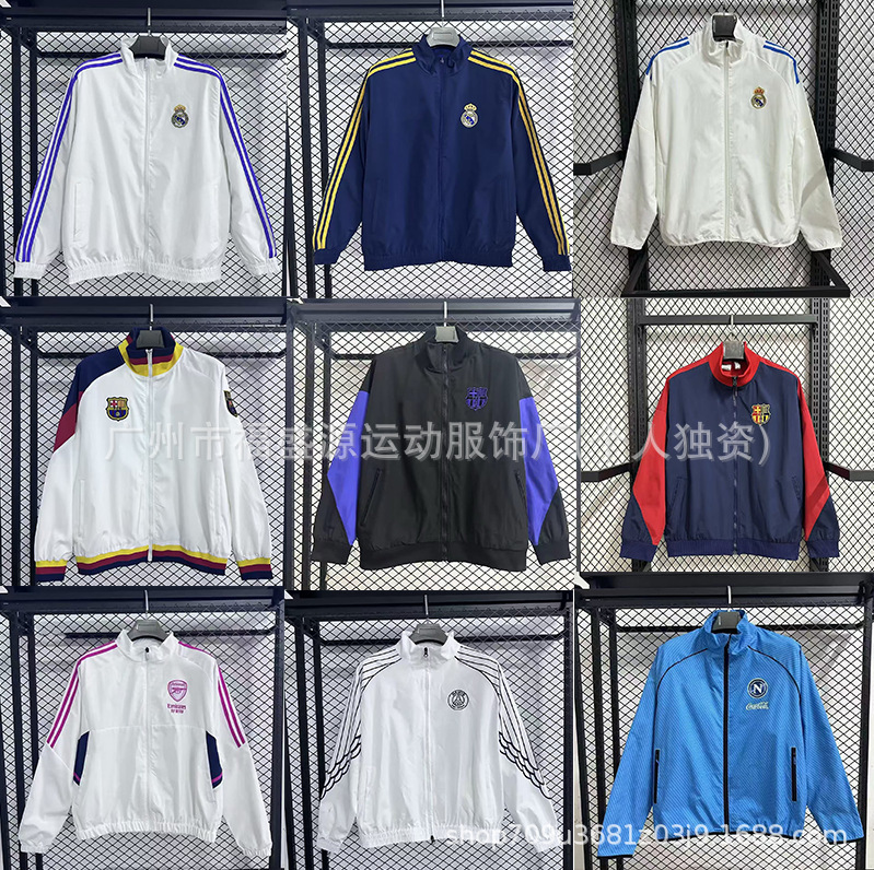 Wholesale Real Madrid Barcelona Psg Arsenal Chelsea Napoli Football Long-Sleeved Jackets