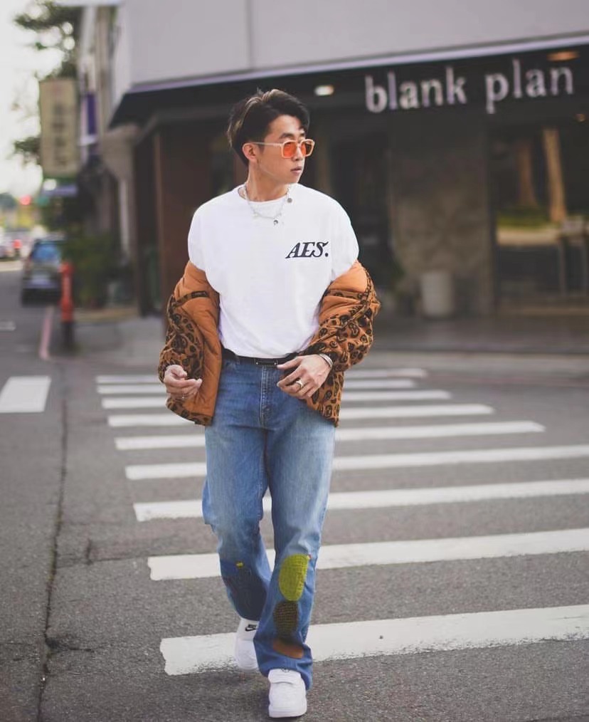 KAPITAL VINTAGE Kazuhiro Hirata ins style cactus embroidery handmade patch loose large size jeans_voghion.com