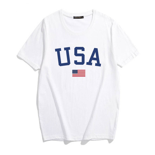 Harajuku Summer Women T-shirts Casual USA Flag Printed Tops
