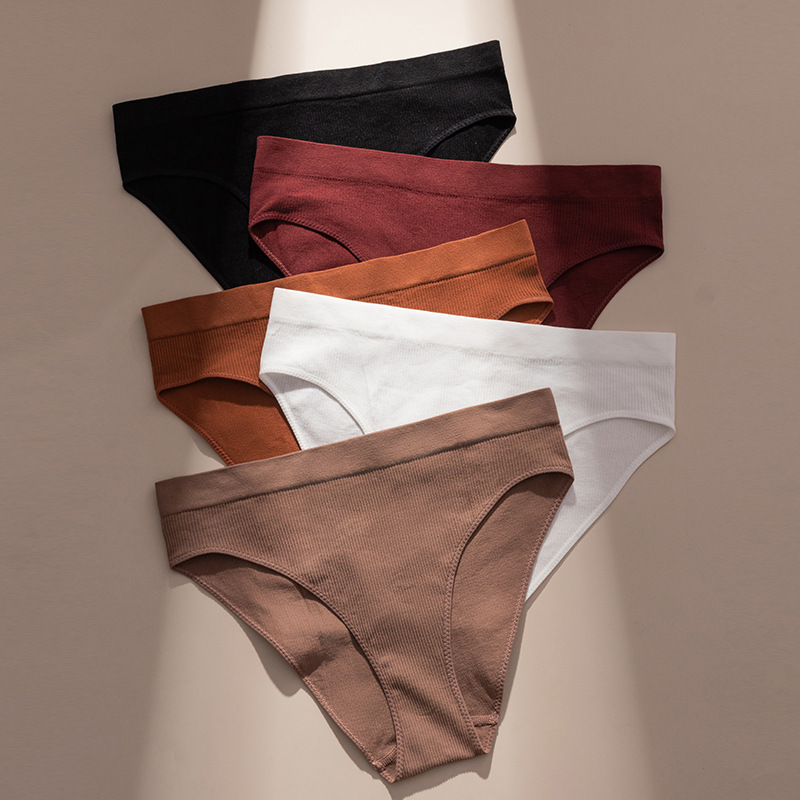 Seamless thread breathable cotton crotch women's underwear waist plus size sexy hip comfortable thin sports briefs