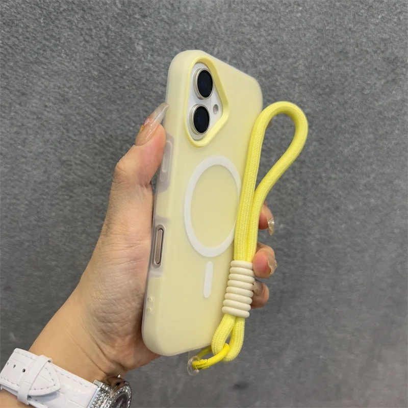 适用苹果16磁吸手机壳带挂绳手腕带iPhone15ProMax新款13全包14套|undefined