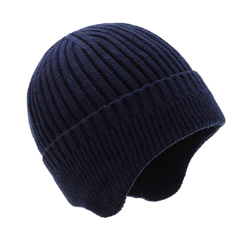 Winter and Autumn Knitted Hat with Fleece Lining and Thick Fabric, Ear Cover Head Hat for Cold Protection and Warmth, Unisex