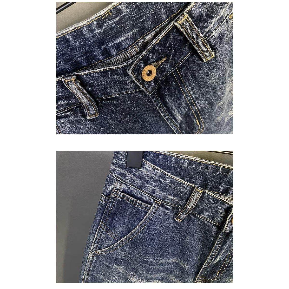 Loose Fit Men's Pants, 2026 Spring New Trendy And Cool Printed Jeans, American Retro Washed Men's Pants_mkmklike.com