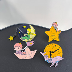 漫画アニメーション星の王子さまシリーズ周辺金属バッジローズ装飾宇宙おとぎ話バッジファッション装飾品