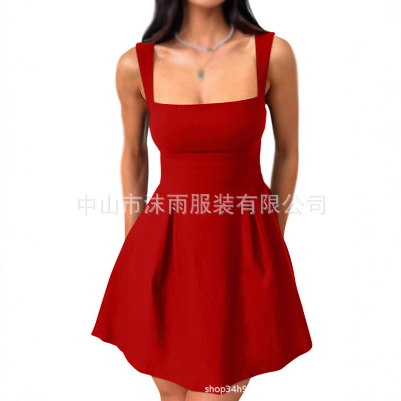Cross-Border European and American 2026 Amazon Summer New Style Lace-Up Suspender Dress Masquerade Waist Short Skirt