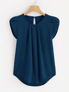 Z 46053 Solid casual round neck shirt ��ɫ�A�I���e�r��
