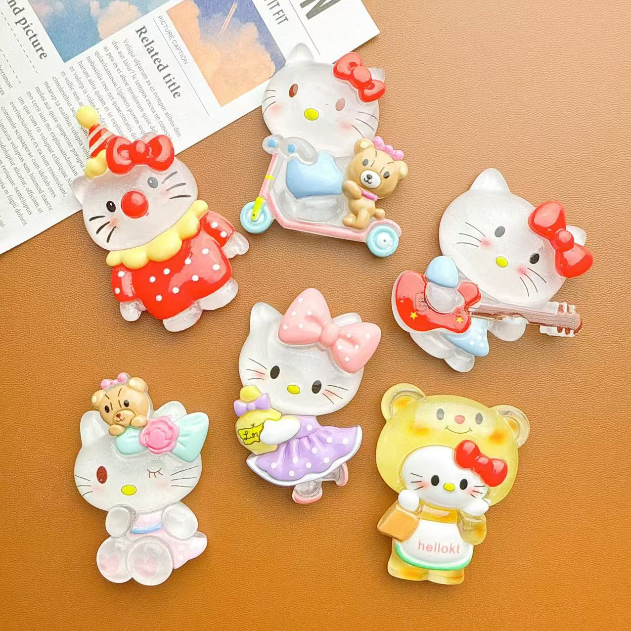 树脂配件大卡猫咪KT系列diy饰品配件手机壳洞洞鞋漱口杯贴片发饰