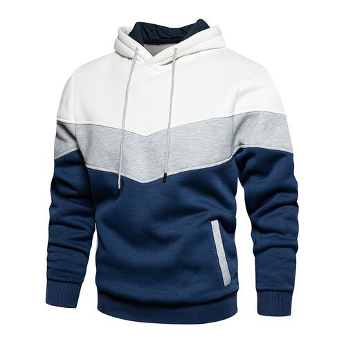 Men's Three-Color Hooded Sweatshirt with Long Sleeve, Spring and Autumn Fashion Sporty Casual Hooded Sweatshirt, New in Stock