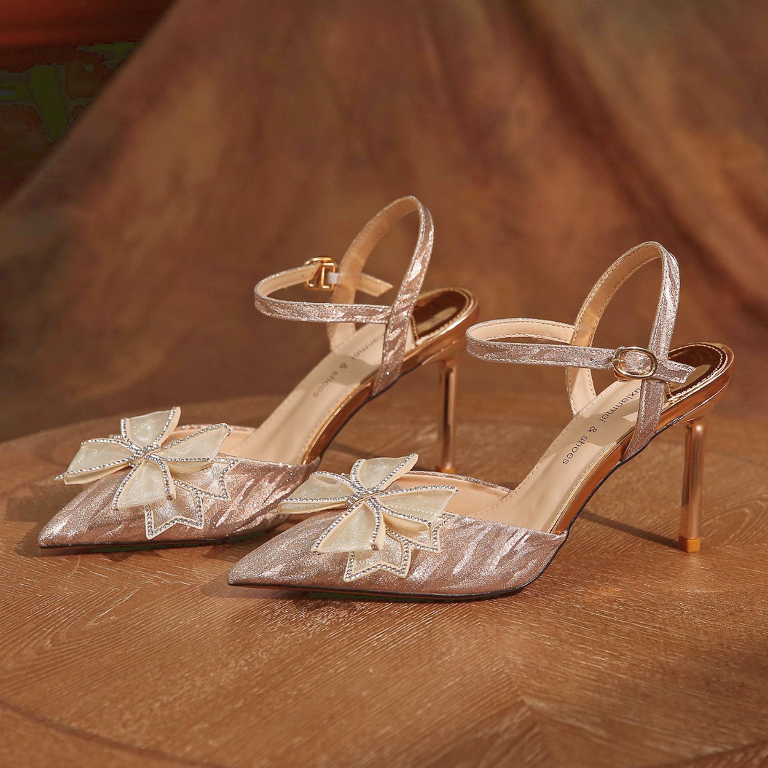 8188-2-002 Sandalias bidireccionales con lazo delantero y trasero, estampado de piel de tigre brillante, tacón alto, tacto de alta gama._voghion.com