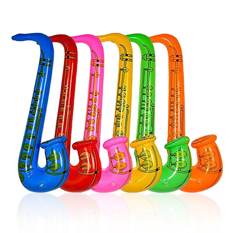 Guitarra infláble de llamas de colores europeos y estadounidenses para niños instrumentos musicales de escenario accesorios para niños interés para cultivar juguetes inflables al por mayor