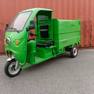 Electric Three-Wheel Garbage Collection and Disposal Vehicle, Self-Unloading Sanitation Vehicle for Property Management and Residential Areas