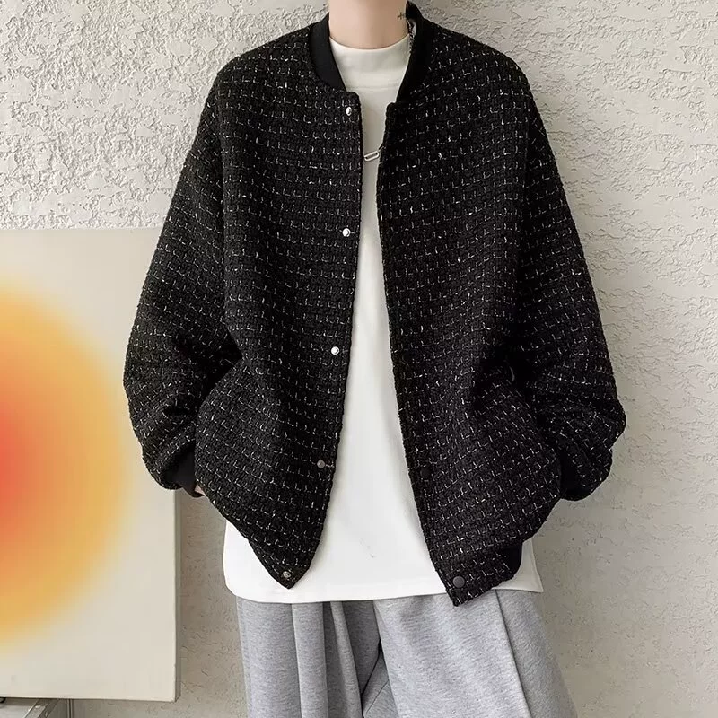 Xiao Xiangfeng пара дикая куртка мужская весна и осень прилив бренд ретро с длинными рукавами простой дизайн темная клетчатая куртка